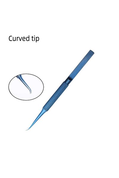 Choice Curved tip Blue 14cm 1PC Fingerprint Flying Wire Tweezers Titanium Alloy 0.15mm Fine Tip Phone Repai