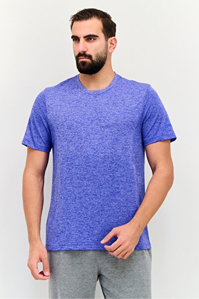 Under Armour Men Fitted Fit Short Sleeve Training T-Shirts, Heather Indigo