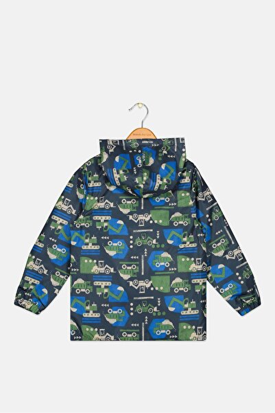 Carter's Kids Boy Allover Print Rain Jacket, Navy Blue Combo