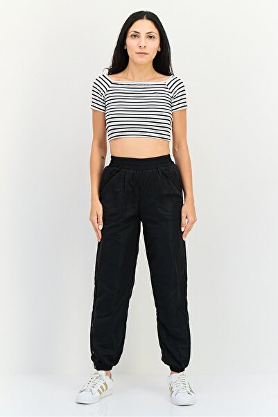 Forever 21 Women Regular Fit Solid Jogger Pants, Black