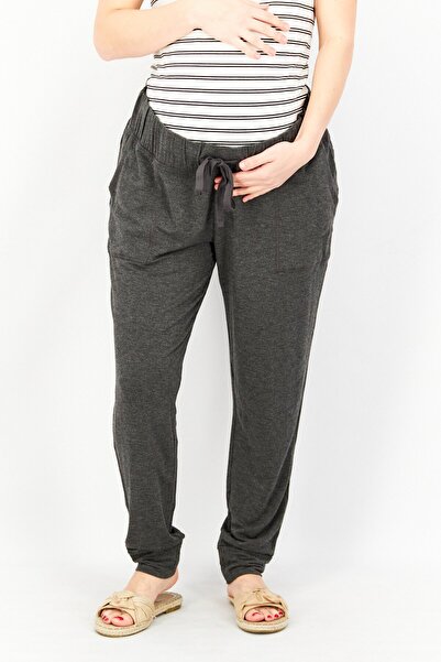 Isabel Maternity Maternity Heather Drawstring Sweatpants, Charcoal