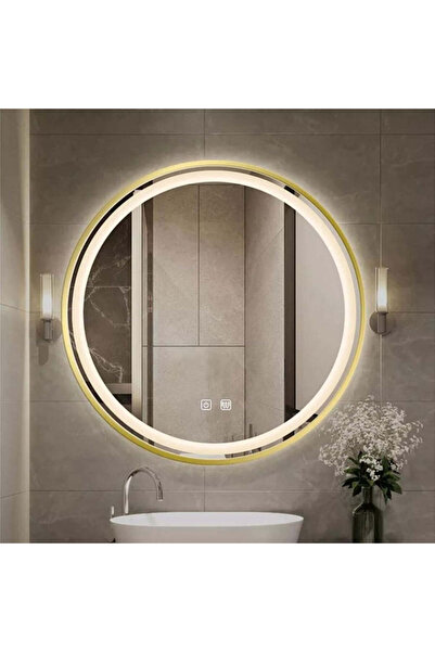 Smack Oglindă LED, rotundă 70 x 70 cm, funcție de dezaburire, LED tactil, ram...