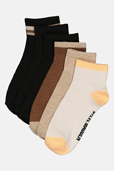 Steve Madden Women 6 Pairs Brand Logo Quarter Socks, Multicolor