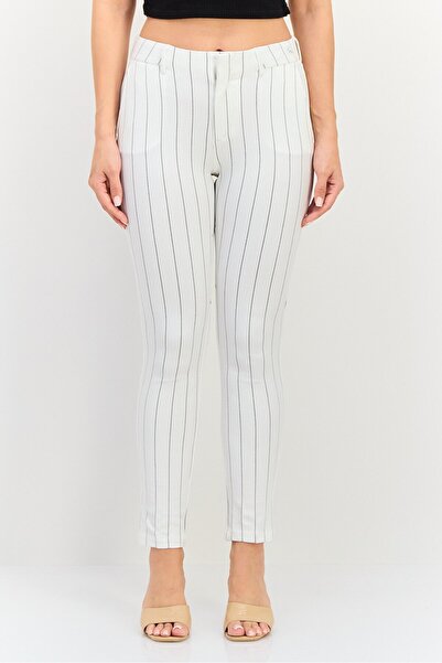 Reiko Women Cigarette Fit Stripe Dress Pants, Multicolor