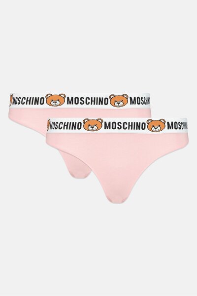 Moschino Women 2 Pieces Brand Logo Thongs, Peach