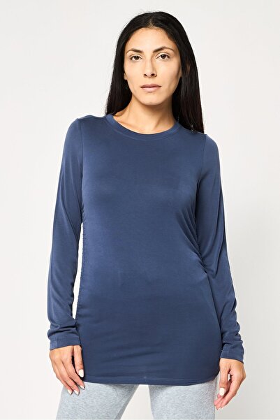 DKNY Sport Women Sportswear Fit Long Sleeve Outdoor T-Shirt, Blue