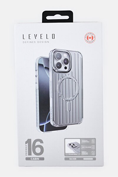Levelo iPhone 16 Pro Max Cabin Magsafe Protective Case, Silver