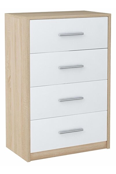 Other Comodă BODO 60cm 4S ALB-raft SONOMA