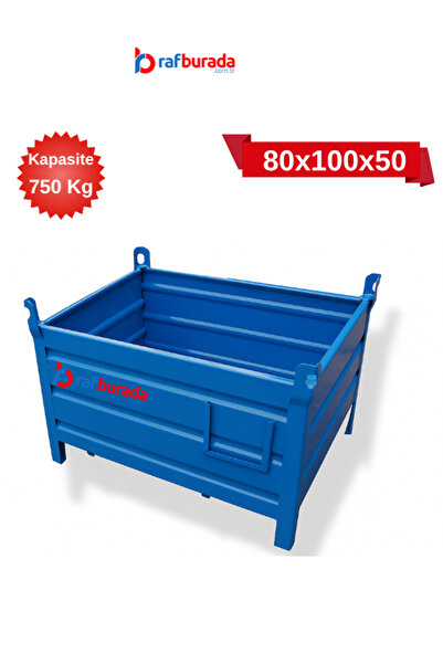 RafBurada Metal Taşıma Kasası 750 kg Kapasite 80x100x50cm