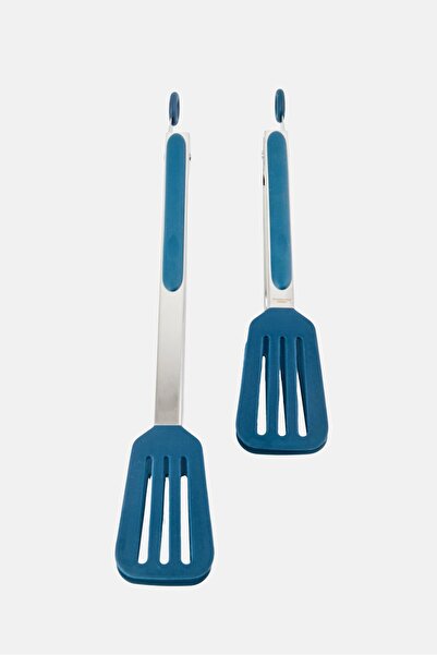 Phantom Chef 2 Pcs Silicon Tongs Set, Navy