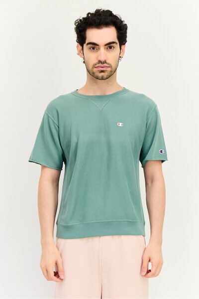 Champion Men Sportswear Fit Embroidered Logo Short Sleeve Outdoor T-Shirt, Sage Green