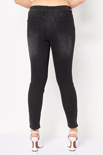 Desigual Women Skinny Fit Metallic Non Stretchable Jeans, Black