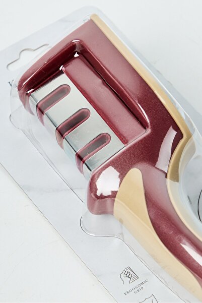 Core Kitchen 3 Slot Knife Sharpener With Comfort Grip Handle, Red