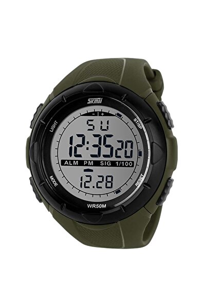 Skmei Ceas bărbătesc digital, cronometru cu alarmă casual, stil militar, verde