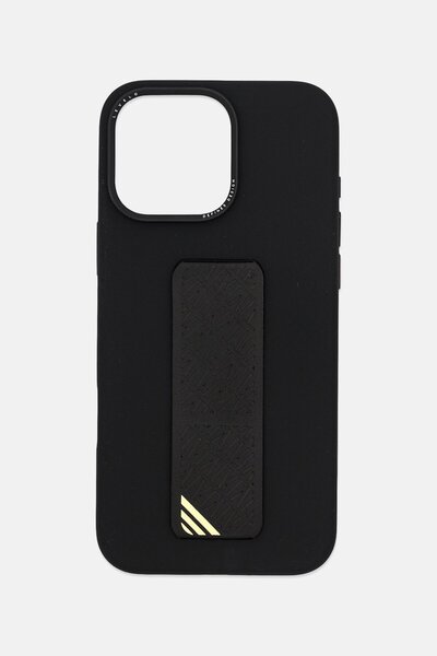 Levelo iPhone 16 Pro Max Morphix Silicone Case With Leather Grip, Black