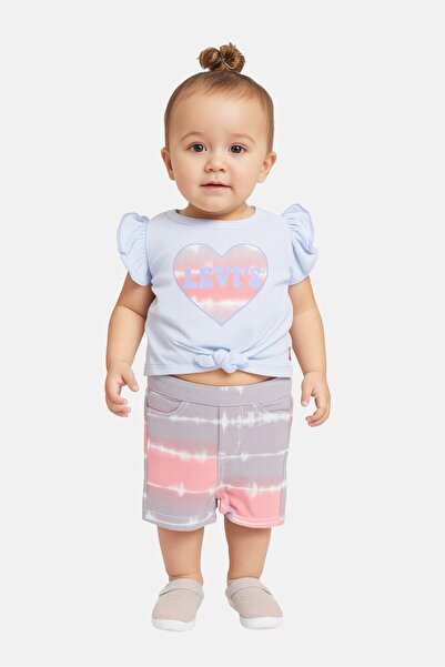 Levi's Toddlers Girl 2 Pcs Brand Logo Top And Shorts Set, Multicolor