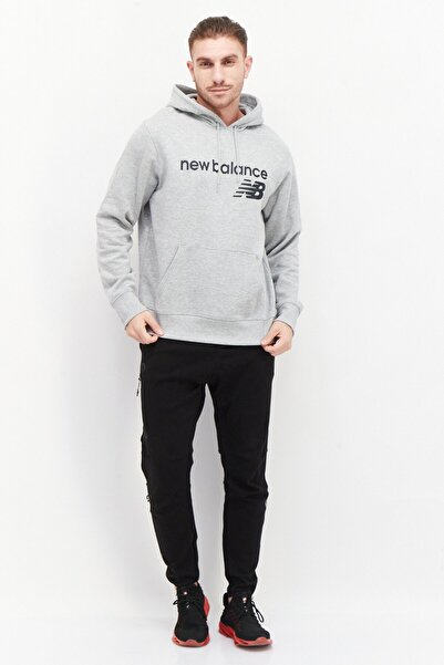 Netflix Men Sportswear Fit Hooded Neck Long Sleeves Running Sweatshirt, Grey