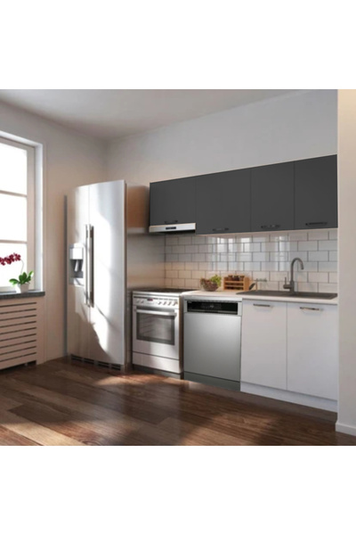 Tdesigno Ulza Hazır Mutfak Dolabı 200 Cm –Beyaz Laminat Tezgah Dahil-Bulaşık ...