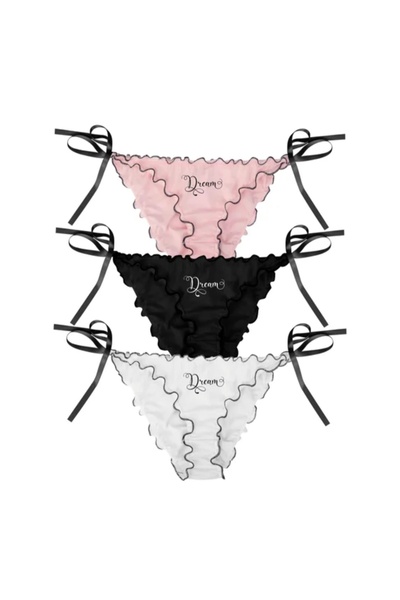 Dominant Yandan Bağlamalı Fırfırlı 3lü Külot