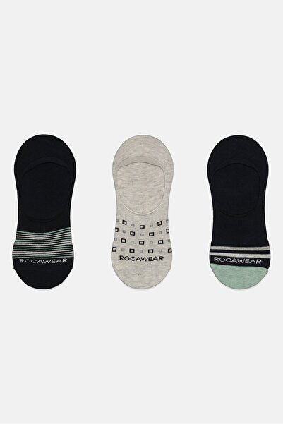 Rocawear Men 3 Pairs Brand Logo Invisible Socks, Multicolor