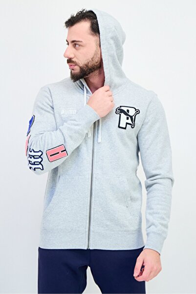 Puma Select Men Sportswear Fit Long Sleeves Hoodie, Light Grey