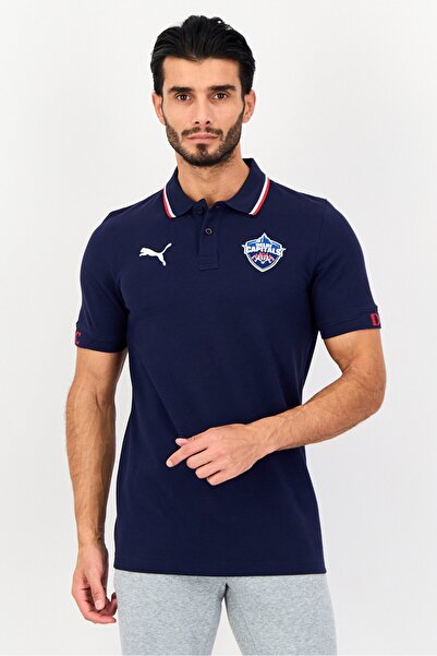 Puma x Delht Capitals Men Sportswear Fit Short Sleeves Outdoor Polo Shirt, Navy