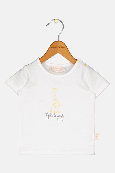Sophie La Girafe Toddlers Boy Crew Neck Short Sleeve Top, White