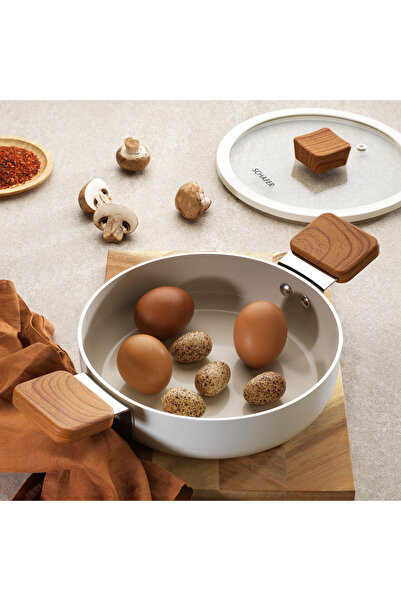 Schafer Ceramoni Ceramic Covered Pot 20 Cm-Cream