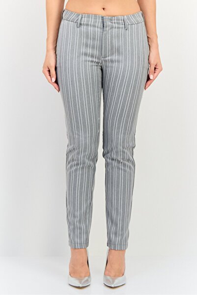 Reiko Women Cigarette Fit Stripe Straight Leg Pants, Multicolor