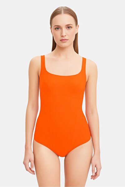 SPEEDO Women Embroidered Logo One Piece Swimsuit, Orange