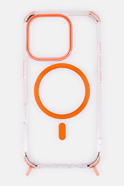 Levelo iPhone 16 Pro Celeste Magsafe Case With Crossbody Strap, Orange