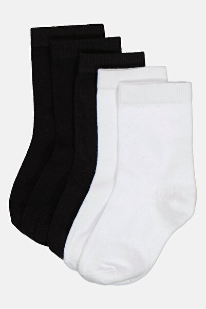 Material Girl Toddlers Girl 5 Pairs Plain Crew Socks, Multicolor