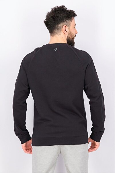Calvin Klein Men Crew Neckline Graphic Print Long Sleeve Sweater, Black