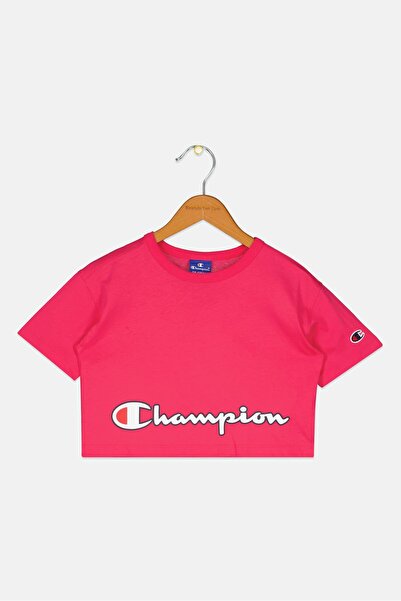 Champion Toddlers Girl Short Sleeve Brand Logo T-Shirt, Fuchsia Pink
