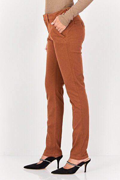 Reiko Women Skinny Fit Solid Skinny Pants, Brown