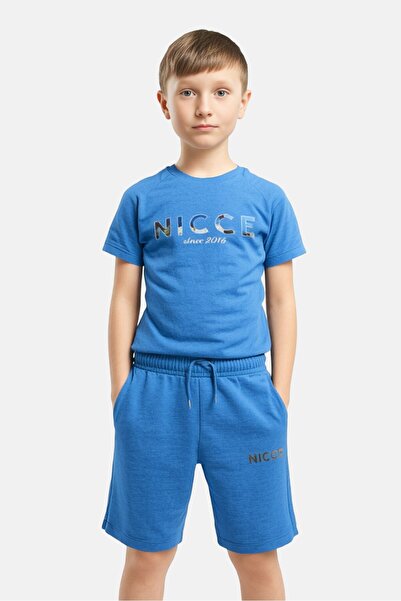 Nicce Kids Boy Brand Logo T-Shirt And Shorts Set, Slate Blue