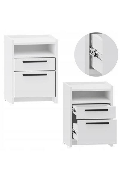 Other Szafka nocna ALTIVO 1SW1SNO biała stolik nocny szuflady półka szuflada