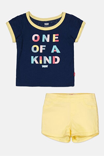 Levi's Toddlers Girl 2 Pcs Graphic Print Top And Shorts Set, Multicolor