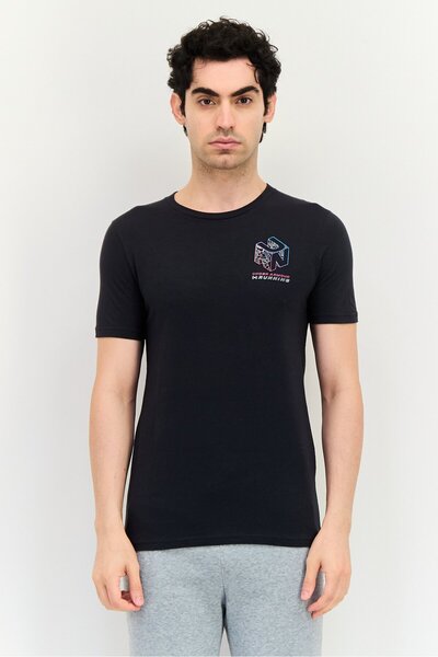Under Armour Men Fitted Fit Short Sleeve Brand Logo Running T-Shirt, Dark Navy