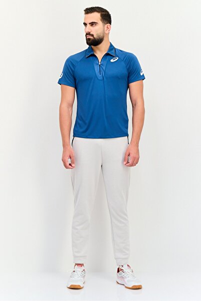 Asics Men Sportswear Fit Short Sleeve Training Polo Shirt, Teal Blue