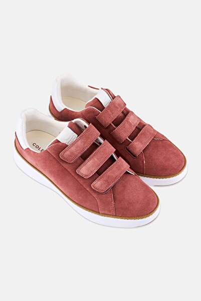 Cole Haan Women Velcro Suede Casual Sneakers, Rouge