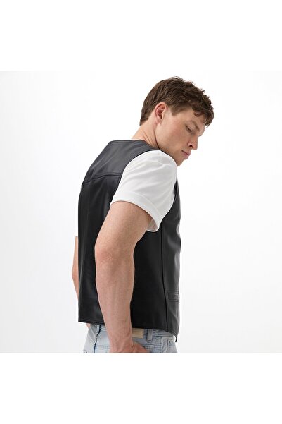 Desa Aditsan Black Men's Leather Vest