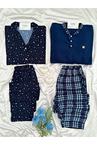 Lena Homewears Καθημερινό άνετο σετ πιτζάμες με μακρυμάνικο ζευγάρι (ΣΕΤ 2 ΤΕΜ.)