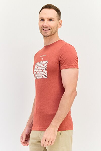 Puma Men Slim Fit Short Sleeve Outdoor T-Shirt, Brown