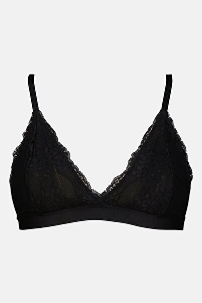 Forever 21 Women Eyelet Non-Padded Bra, Black