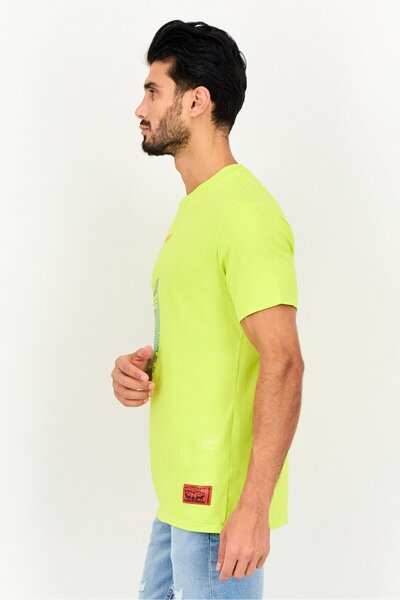 Levi's Men Crew Neck Short Sleeve Graphic Print T-Shirt, Lime Green