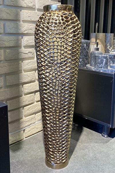 LEMİ DEKORASYON Gold Döküm Yer Vazosu 82 Cm