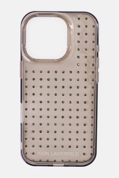 Karl Lagerfeld iPhone 16 Pro Metallic Protective Case, Black