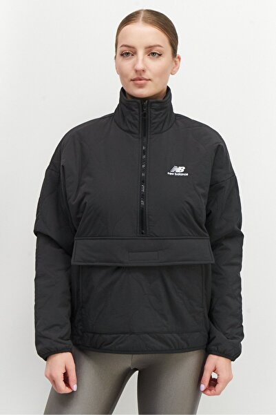 New Balance Women Oversized Fit Embroidered Logo Insulated Jackets, Dark Grey