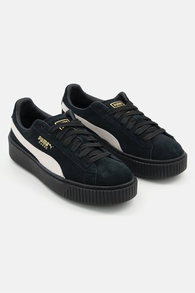 Puma Women Suede Platform Sd Lace Up Outdoor Shoes, Black